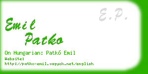 emil patko business card